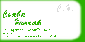 csaba hamrak business card